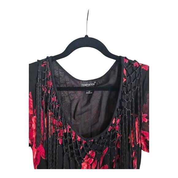 TEMPTATIONS Floral Fringe Skirt Set - Size Large - Picture 4 of 10